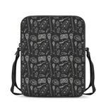 Doodle Lacrosse Pattern Print Rectangular Crossbody Bag