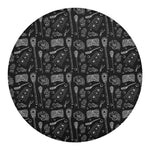Doodle Lacrosse Pattern Print Round Blanket