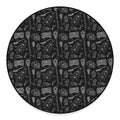 Doodle Lacrosse Pattern Print Round Floor Mat