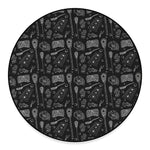 Doodle Lacrosse Pattern Print Round Floor Mat