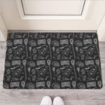 Doodle Lacrosse Pattern Print Rubber Doormat