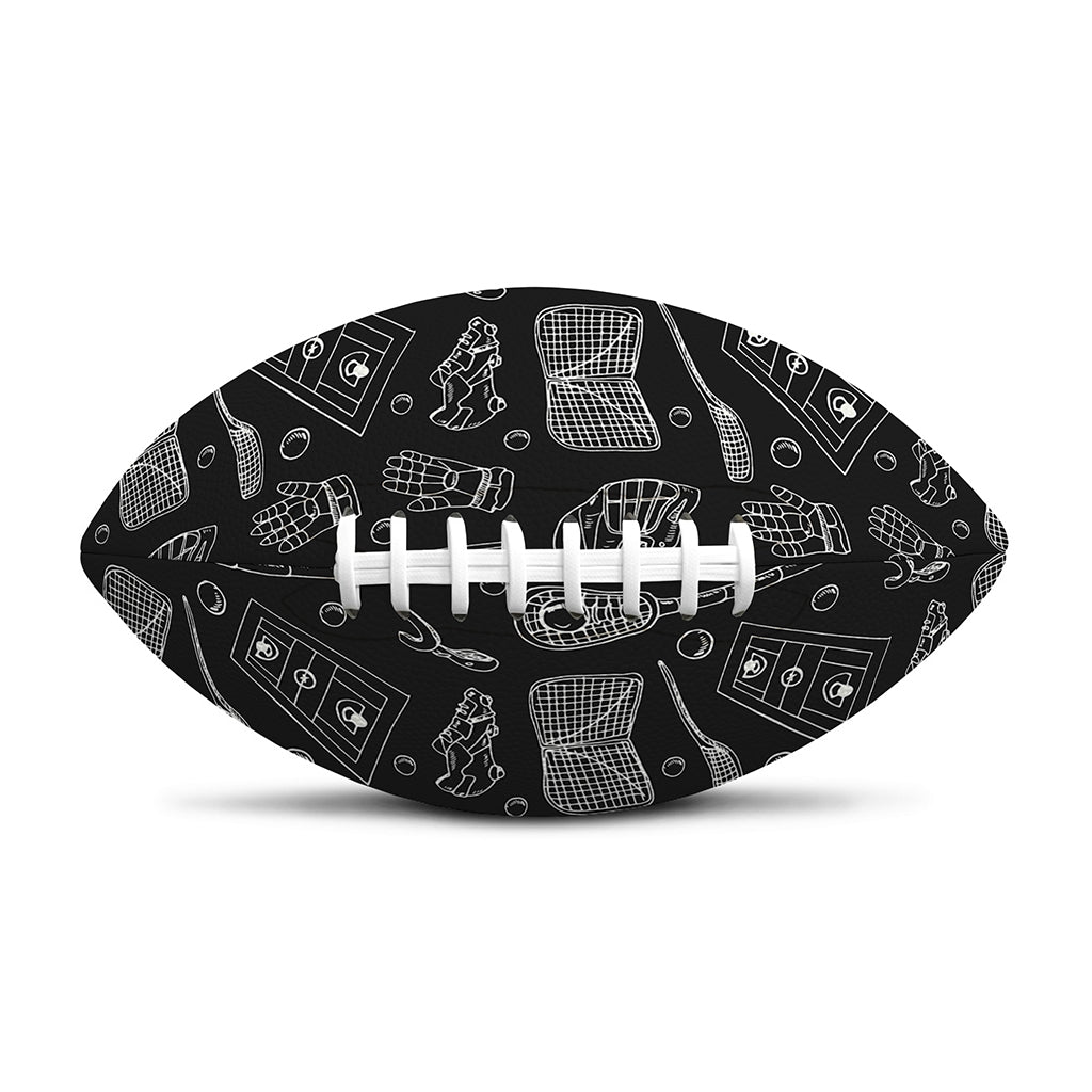 Doodle Lacrosse Pattern Print Rugby Ball