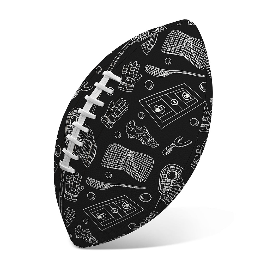 Doodle Lacrosse Pattern Print Rugby Ball