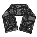 Doodle Lacrosse Pattern Print Scarf