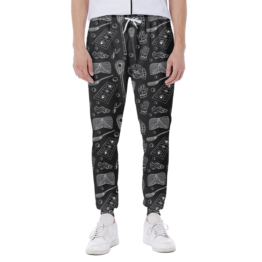 Doodle Lacrosse Pattern Print Scuba Joggers