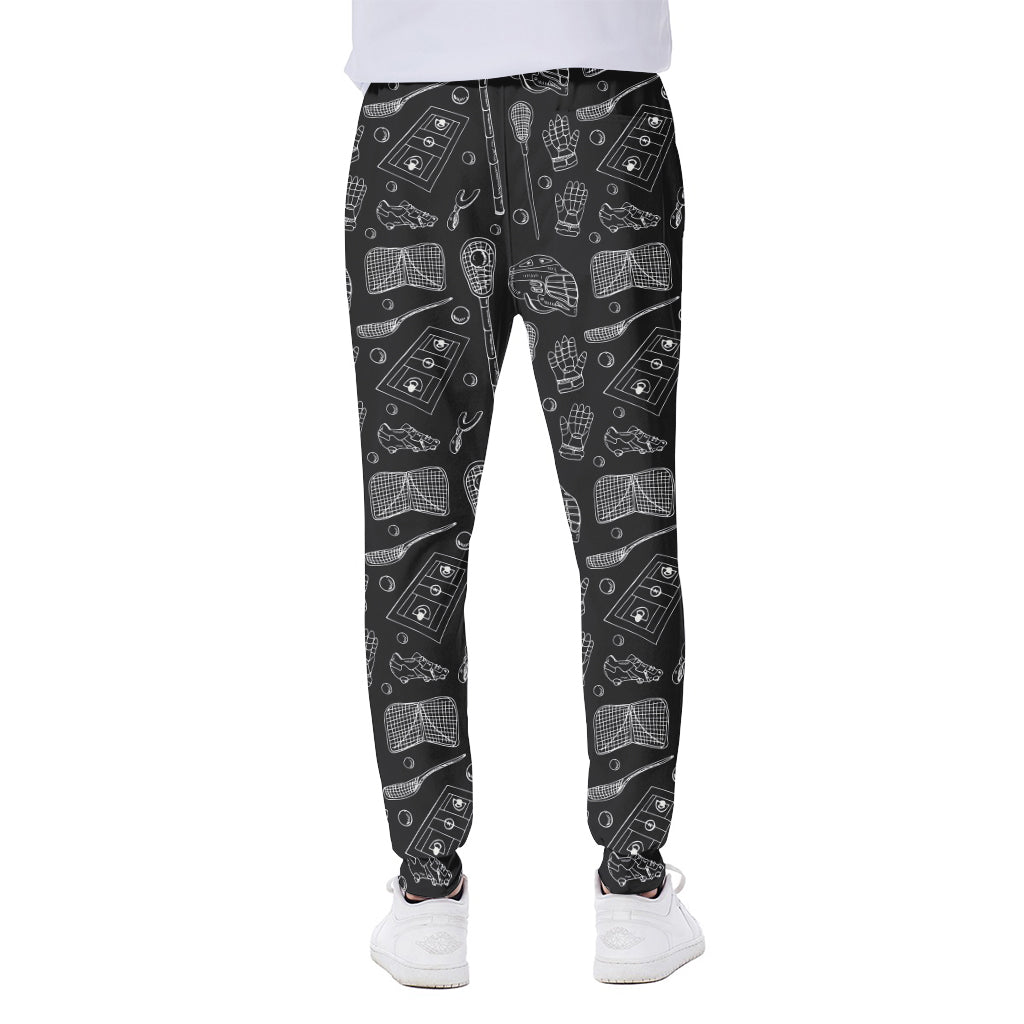 Doodle Lacrosse Pattern Print Scuba Joggers