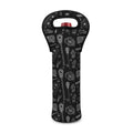 Doodle Lacrosse Pattern Print Single Neoprene Wine Tote