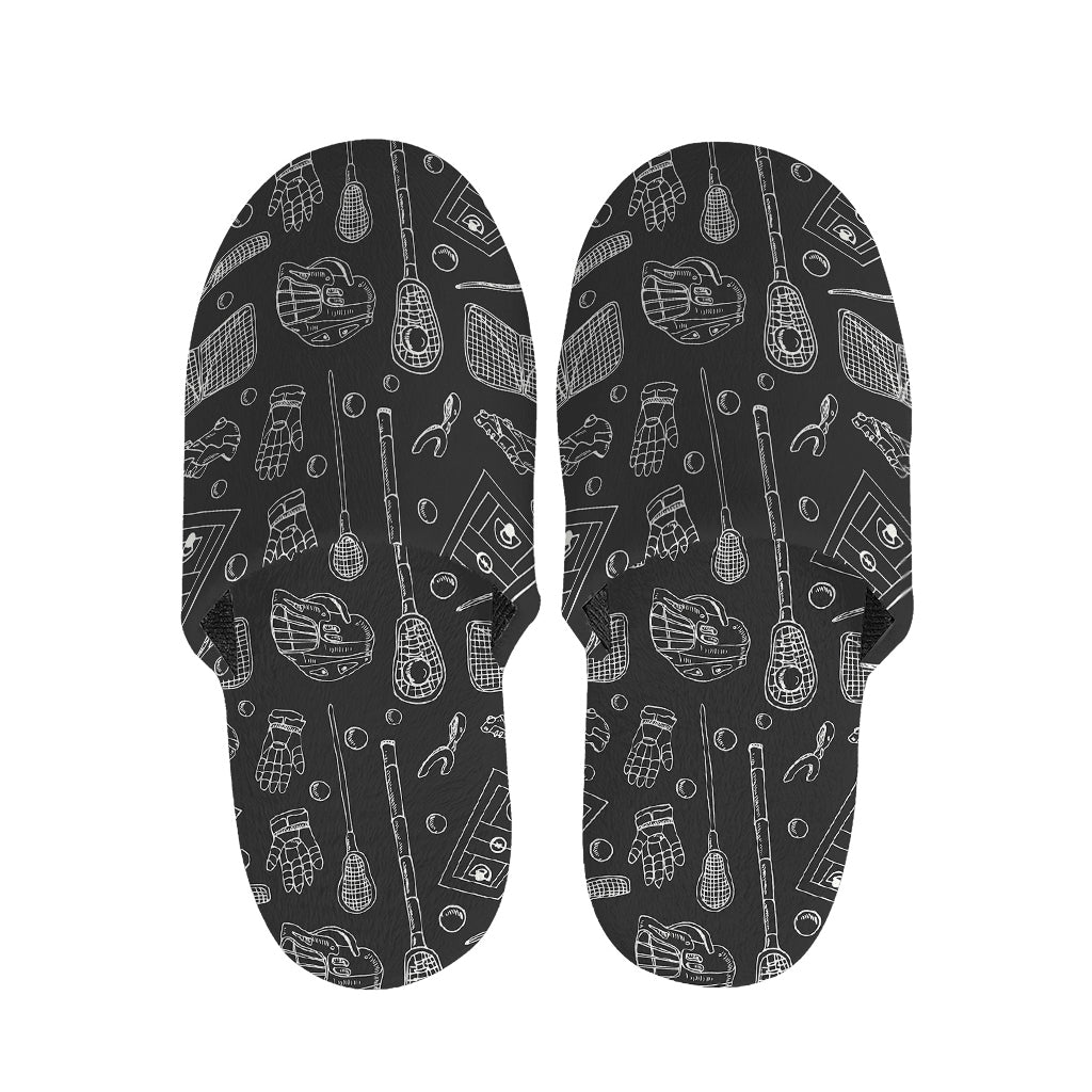 Doodle Lacrosse Pattern Print Slippers