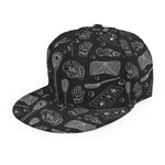 Doodle Lacrosse Pattern Print Snapback Cap