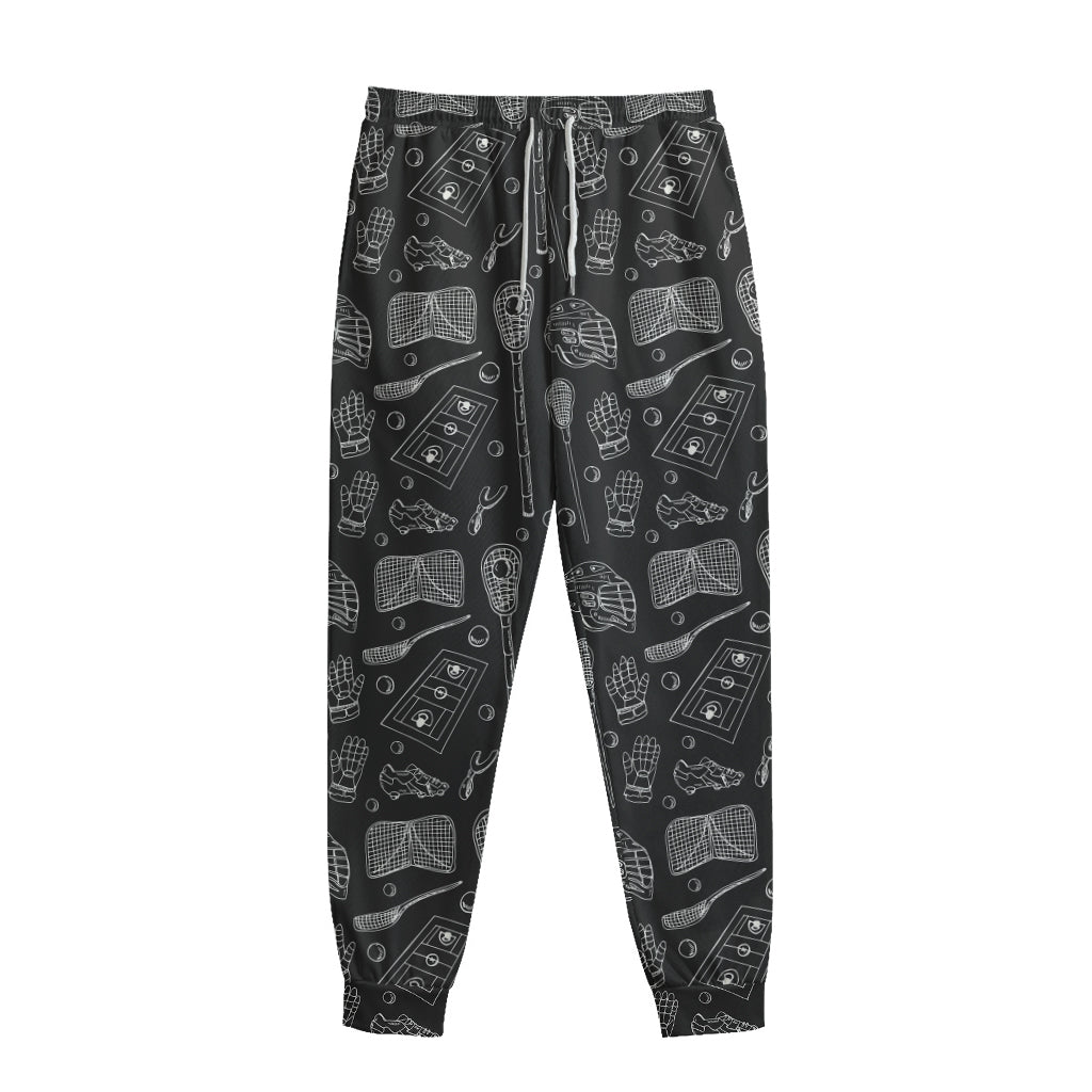 Doodle Lacrosse Pattern Print Sweatpants