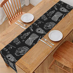 Doodle Lacrosse Pattern Print Table Runner