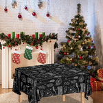 Doodle Lacrosse Pattern Print Tablecloth