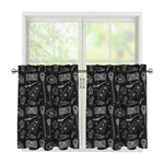 Doodle Lacrosse Pattern Print Tier Curtains