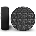 Doodle Lacrosse Pattern Print Tire Cover