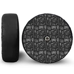 Doodle Lacrosse Pattern Print Tire Cover With Camera Hole