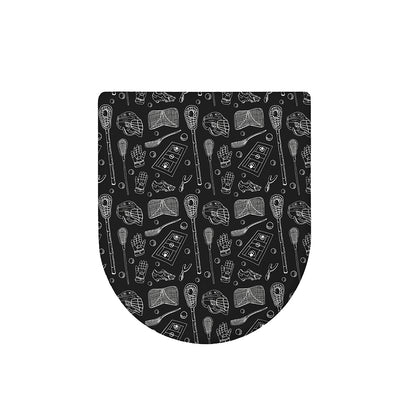 Doodle Lacrosse Pattern Print Toilet Lid Cover