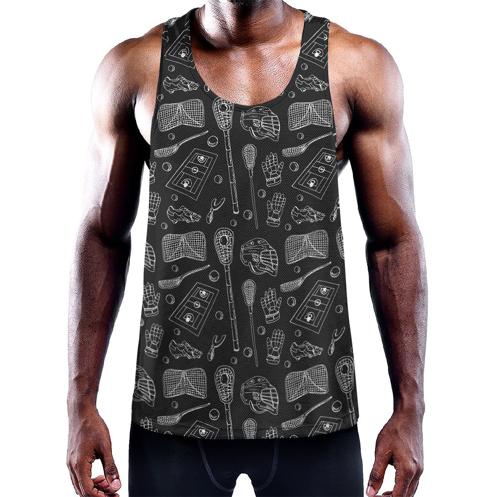 Doodle Lacrosse Pattern Print Training Tank Top