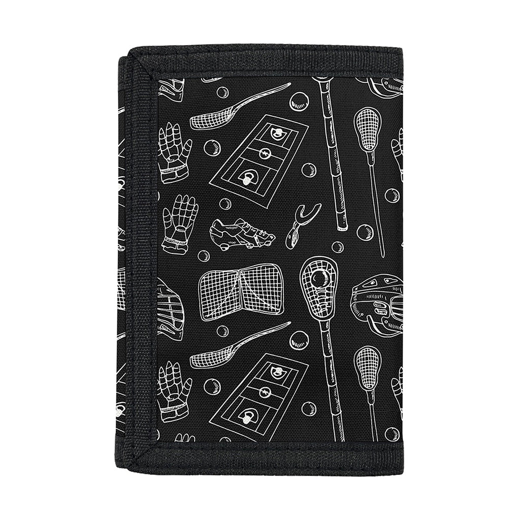 Doodle Lacrosse Pattern Print Trifold Wallet