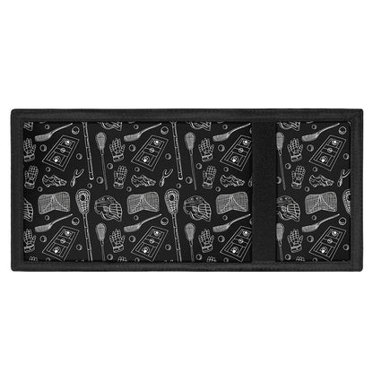 Doodle Lacrosse Pattern Print Trifold Wallet