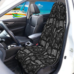 Doodle Lacrosse Pattern Print Waterproof Car Seat Cover