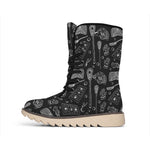 Doodle Lacrosse Pattern Print Winter Boots