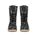 Doodle Lacrosse Pattern Print Winter Boots