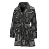 Doodle Lacrosse Pattern Print Women's Bathrobe