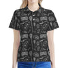 Doodle Lacrosse Pattern Print Women's Polo Shirt