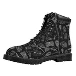 Doodle Lacrosse Pattern Print Work Boots