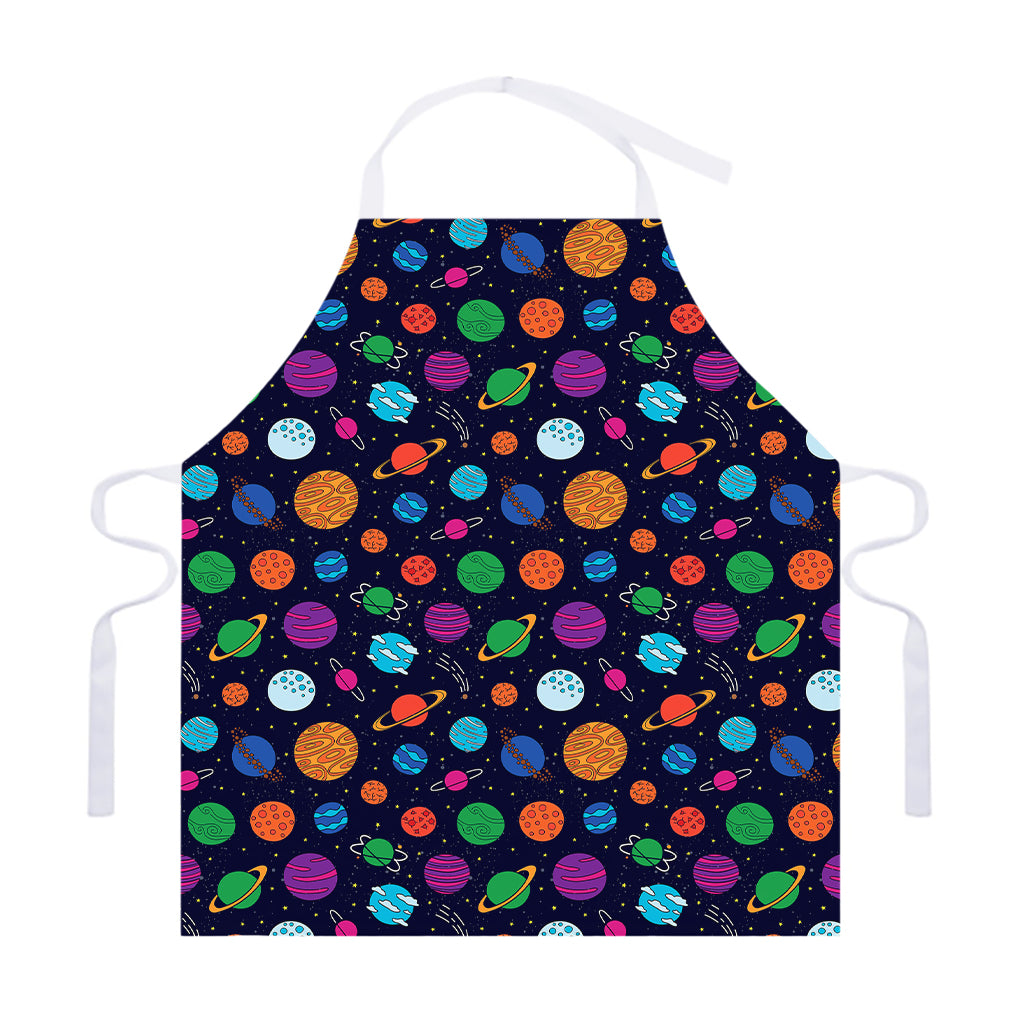 Doodle Planets Pattern Print Adjustable Apron