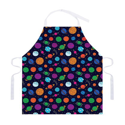 Doodle Planets Pattern Print Adjustable Apron