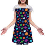 Doodle Planets Pattern Print Adjustable Apron
