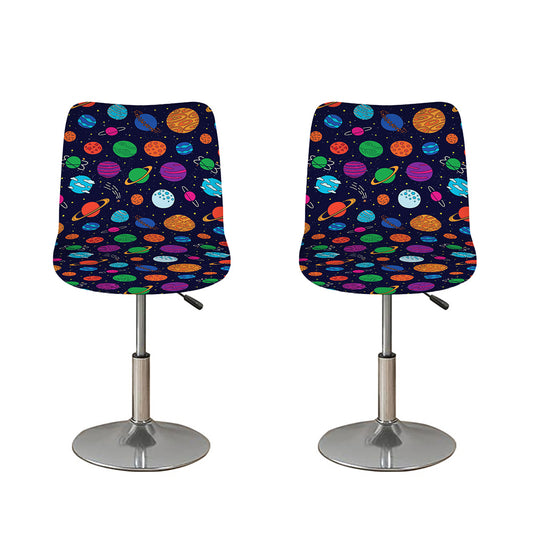 Doodle Planets Pattern Print Bar Stool Covers