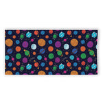 Doodle Planets Pattern Print Beach Towel