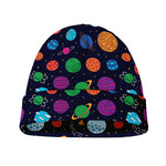 Doodle Planets Pattern Print Beanie