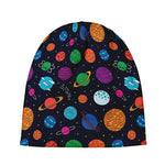 Doodle Planets Pattern Print Beanie