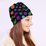 Doodle Planets Pattern Print Beanie