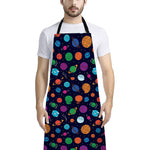 Doodle Planets Pattern Print Bib Apron With Pocket