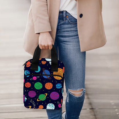 Doodle Planets Pattern Print Bible Tote Bag