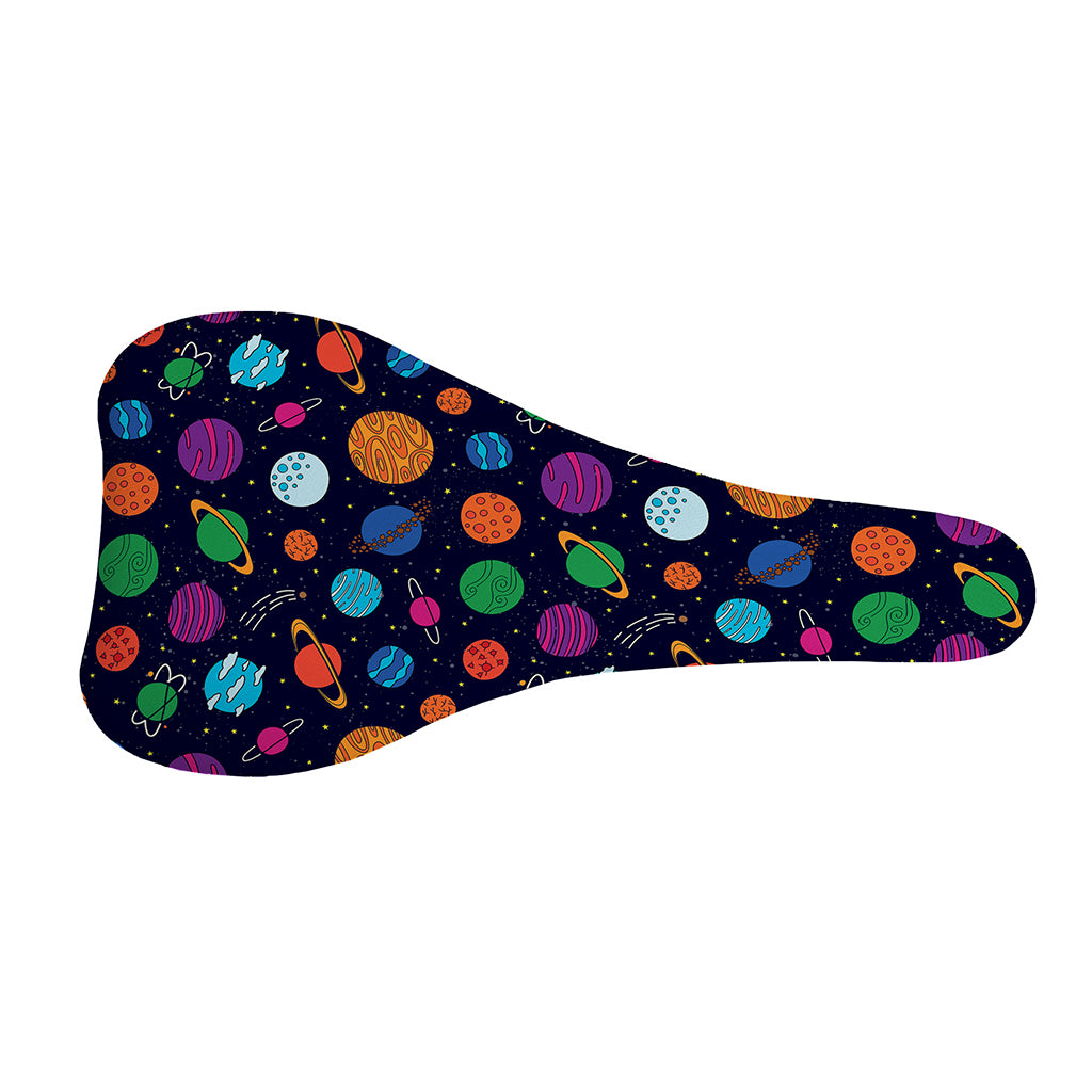 Doodle Planets Pattern Print Bicycle Seat Cover