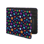 Doodle Planets Pattern Print Bifold Wallet