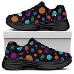 Doodle Planets Pattern Print Black Chunky Shoes