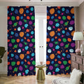 Doodle Planets Pattern Print Dimout Pencil Pleat Curtains