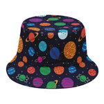 Doodle Planets Pattern Print Bucket Hat