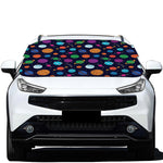 Doodle Planets Pattern Print Car Windshield Snow Cover