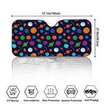 Doodle Planets Pattern Print Car Windshield Sun Shade