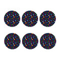 Doodle Planets Pattern Print Coaster Set
