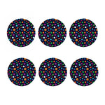 Doodle Planets Pattern Print Coaster Set
