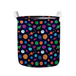 Doodle Planets Pattern Print Collapsible Laundry Basket