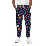 Doodle Planets Pattern Print Cotton Pants